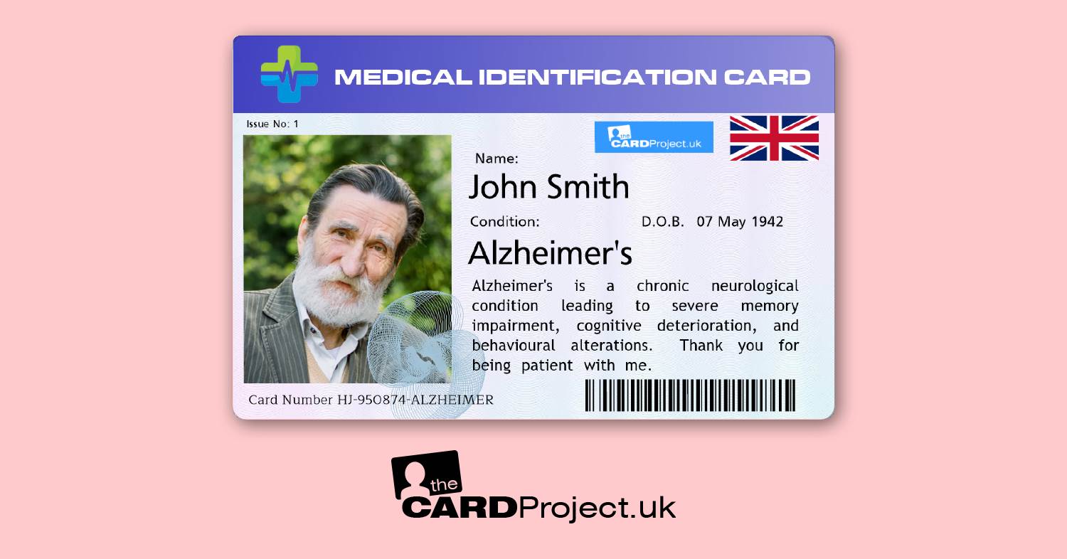 Alzheimer's Premium Photo Medical ID Card  (FRONT)